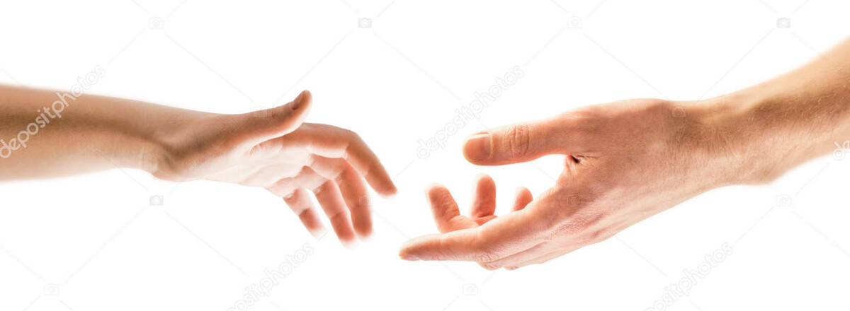 child and father hands isolated on white
